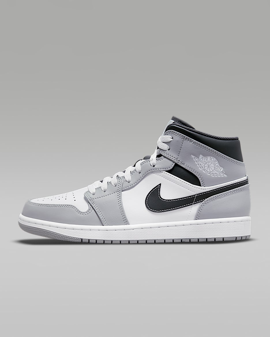 Air Jordan 1 Mid Shoes - Light Smoke Grey/Anthracite/White