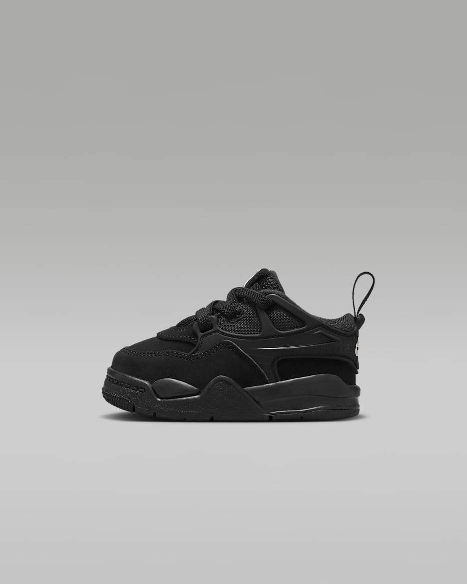 Tenis para bebé e infantil Jordan 4 RM - Negro/Blanco