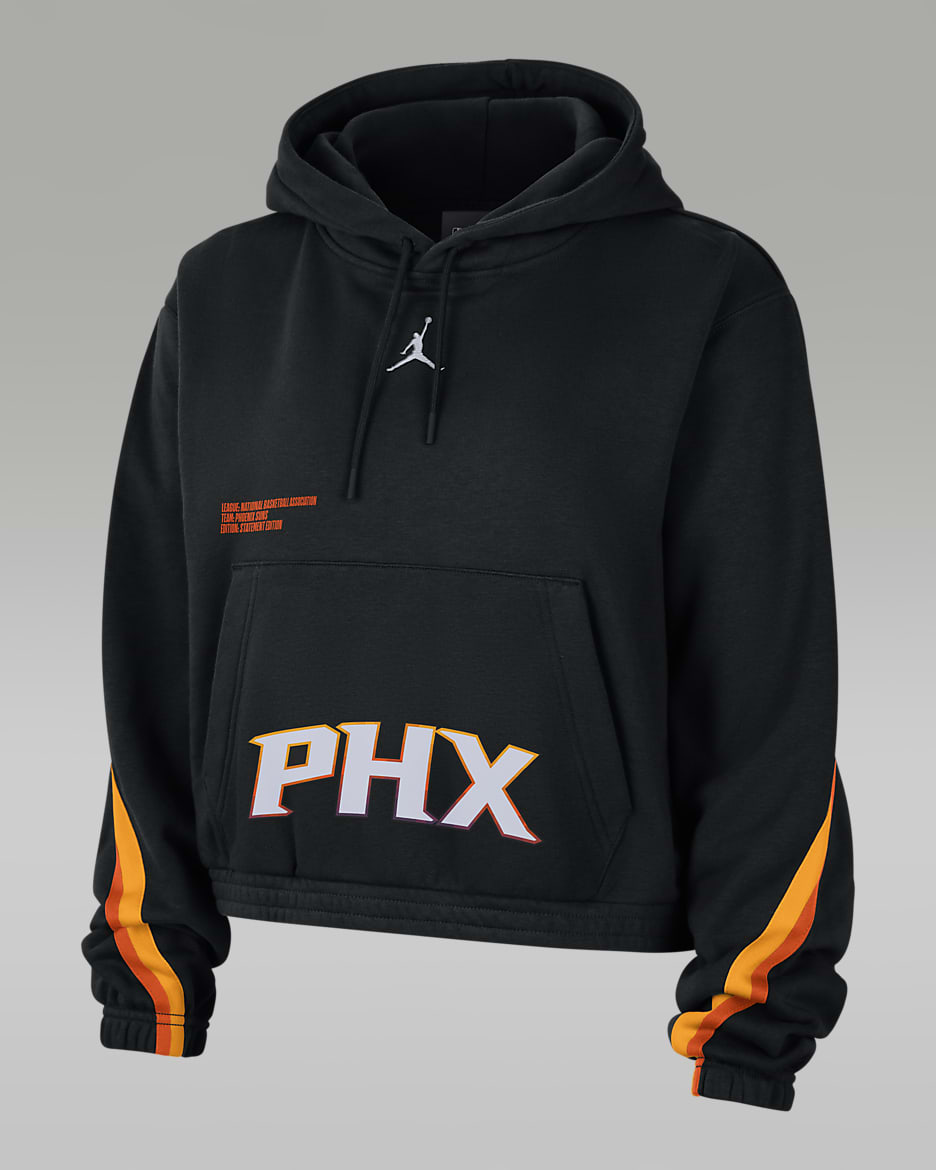 Sudadera con gorro sin cierre Jordan de la NBA de tejido Fleece para mujer Phoenix Suns Courtside Statement Edition - Negro