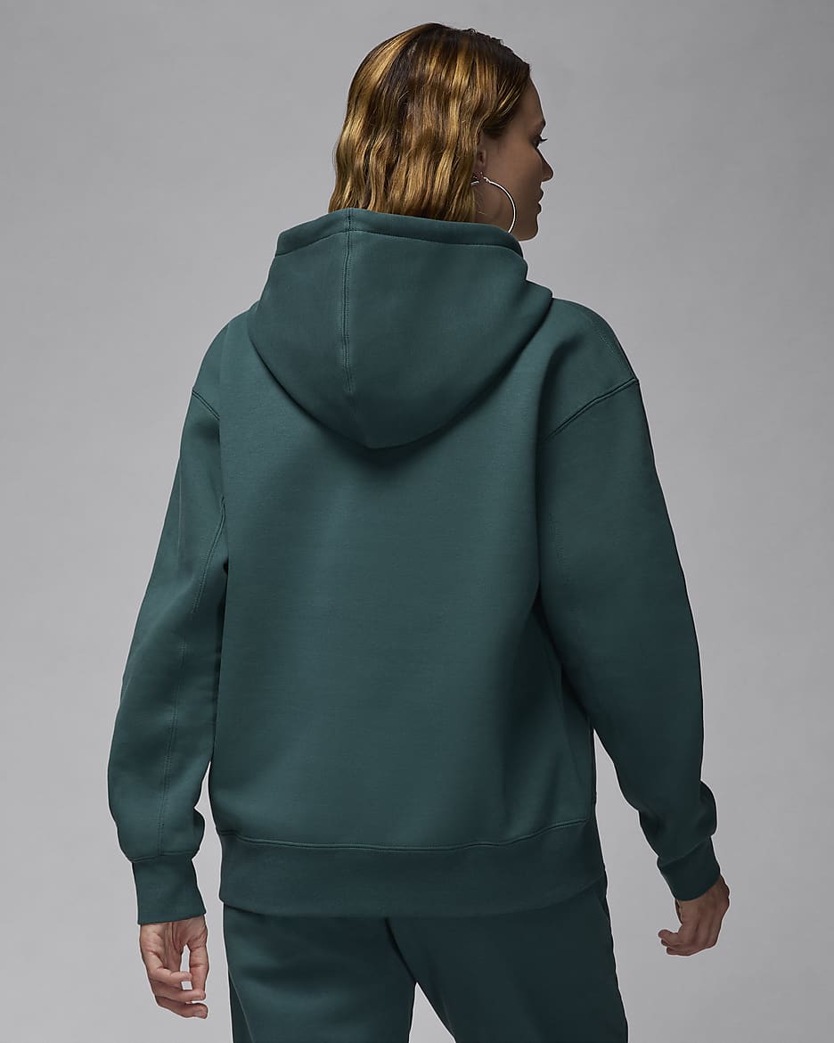 Sudadera con gorro sin cierre forrado de satén para mujer Jordan Flight Fleece - Verde oxidado