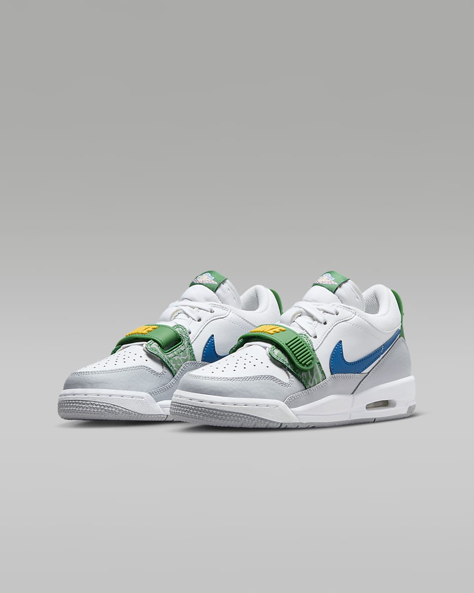 รองเท้าเด็กโต Air Jordan Legacy 312 Low - ขาว/Wolf Grey/Pine Green/Industrial Blue