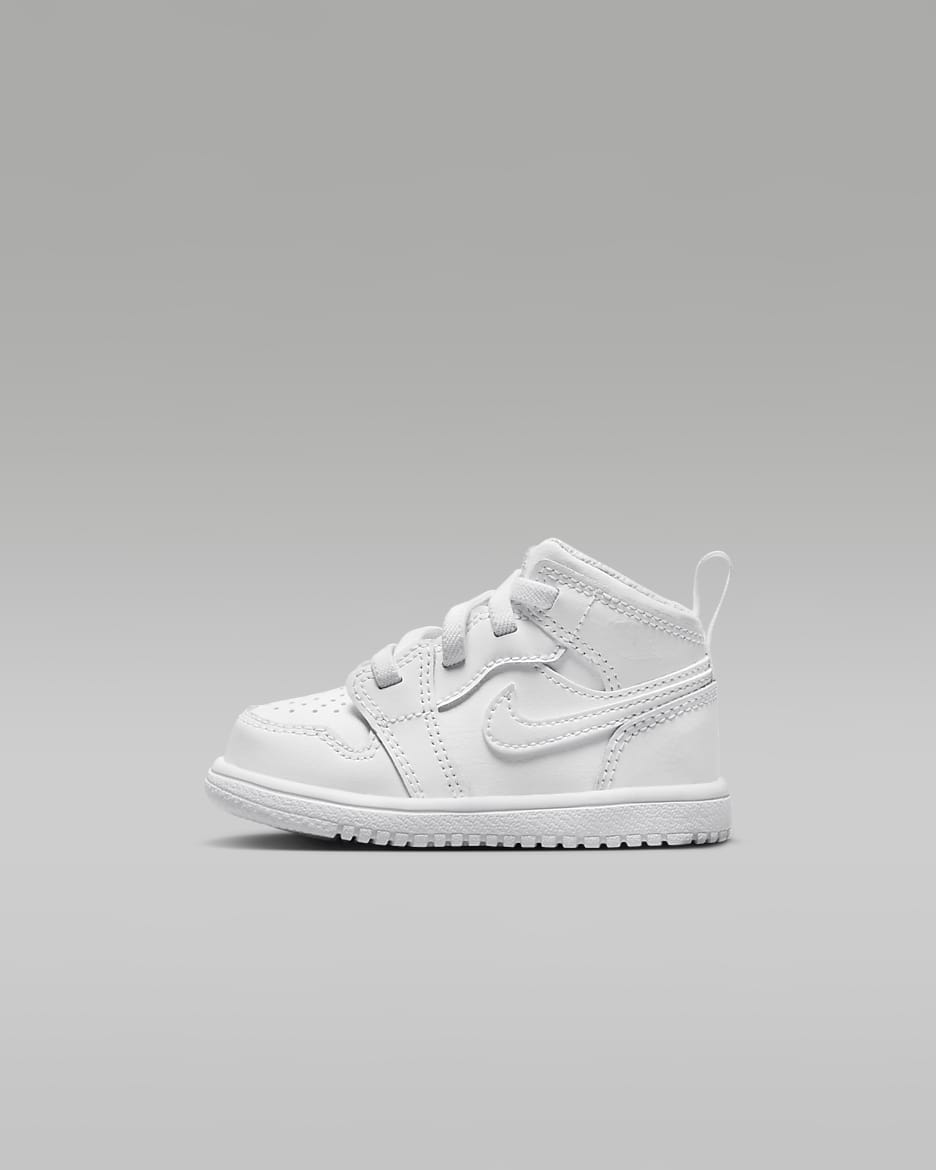 Chaussure Jordan 1 Mid Alt pour bébé et tout-petit - Blanc/Blanc/Blanc