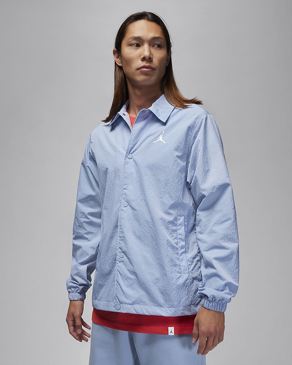 Jordan Essentials Men's Coaches Jacket - Blue Grey/White