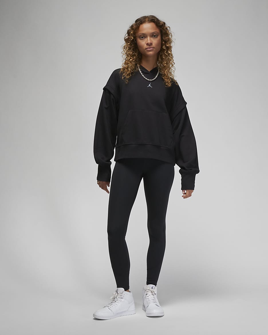 Sweat à capuche en tissu Fleece Jordan Sport pour femme - Noir/Stealth