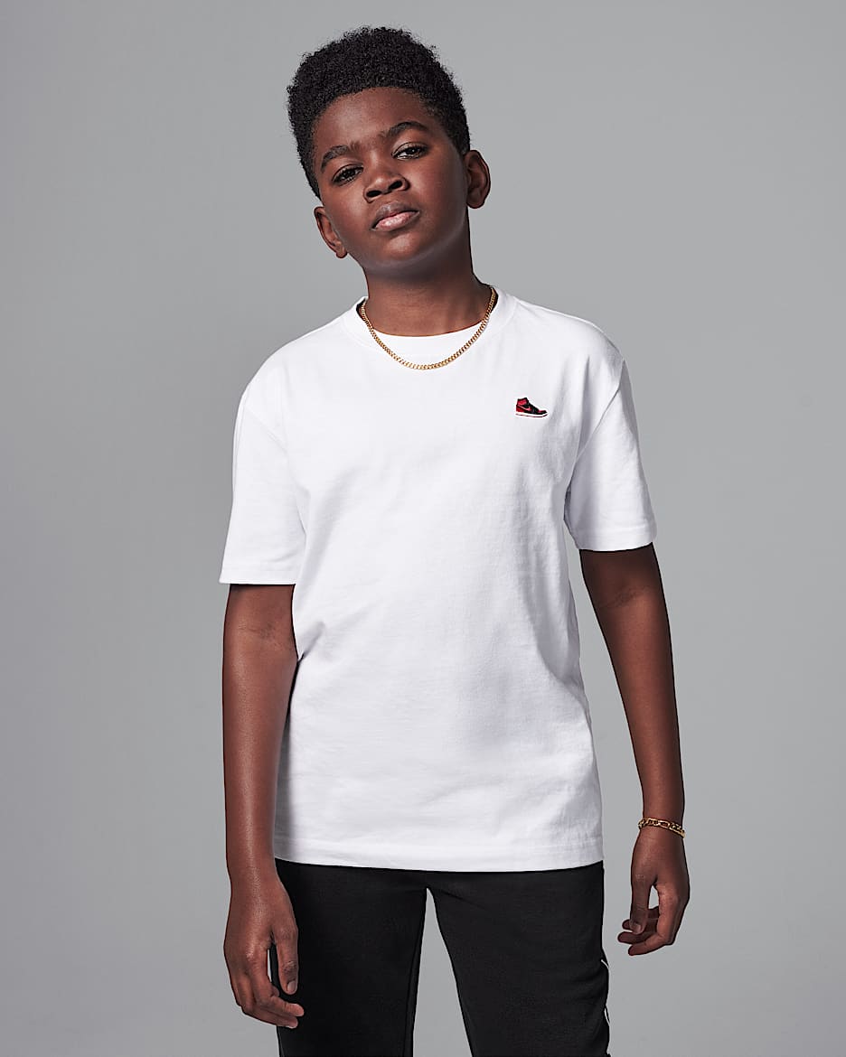 Air Jordan 1 Older Kids' Patch T-Shirt - White/Black