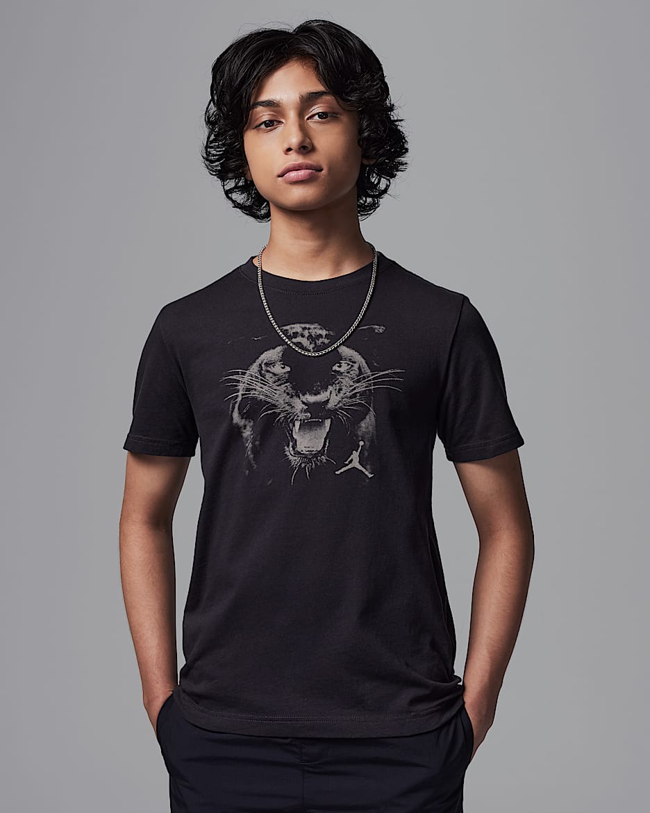 Air Jordan 3 Older Kids' Jordan Panther Graphic T-Shirt - Off-Noir