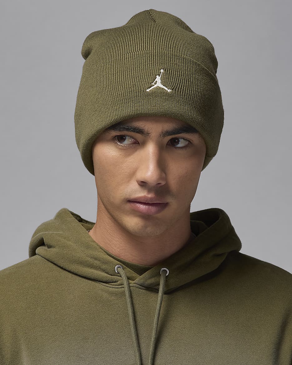Jordan Peak Essential Beanie - Medium Olive/Sail
