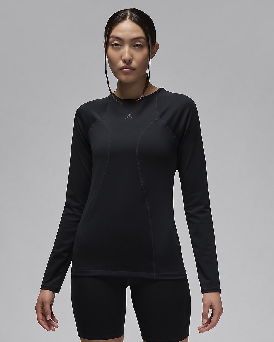 Jordan Sport Double Threat Women's Long-Sleeve Top - Black/Off Noir