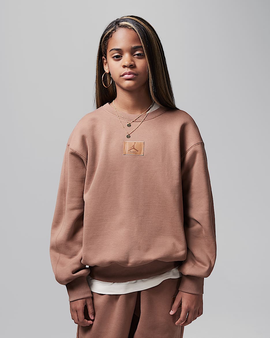 Jordan Flight Essentials Older Kids' Oversized Crew - Archaeo Brown