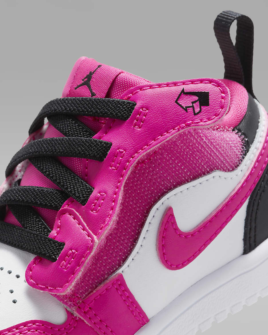 Chaussure Jordan 1 Low Alt pour bébé et tout-petit - Blanc/Noir/Fierce Pink