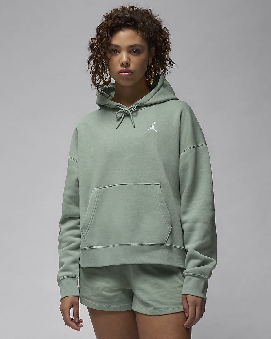 Jordan Brooklyn Fleece hoodie voor dames - Jade Smoke/Wit