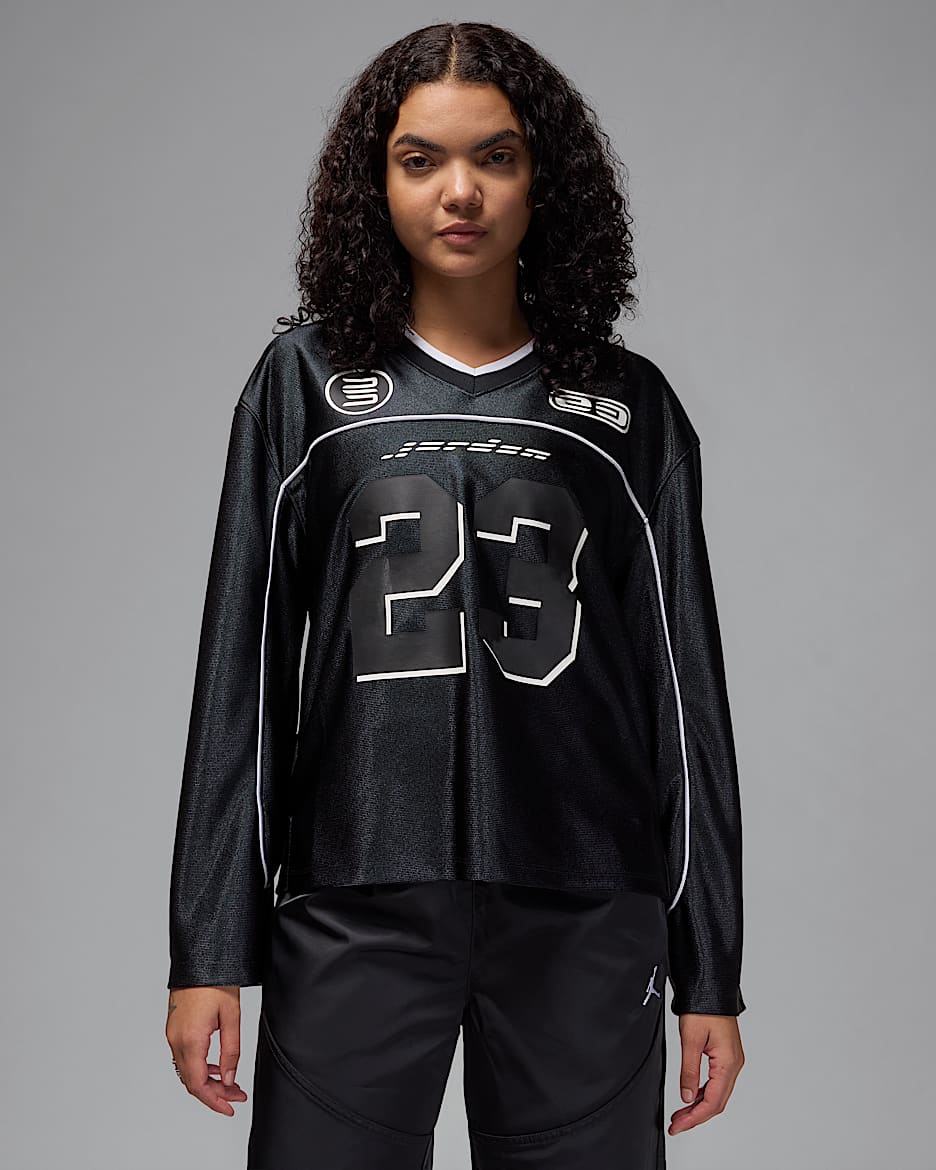 Playera de manga larga tejida para mujer Jordan - Negro
