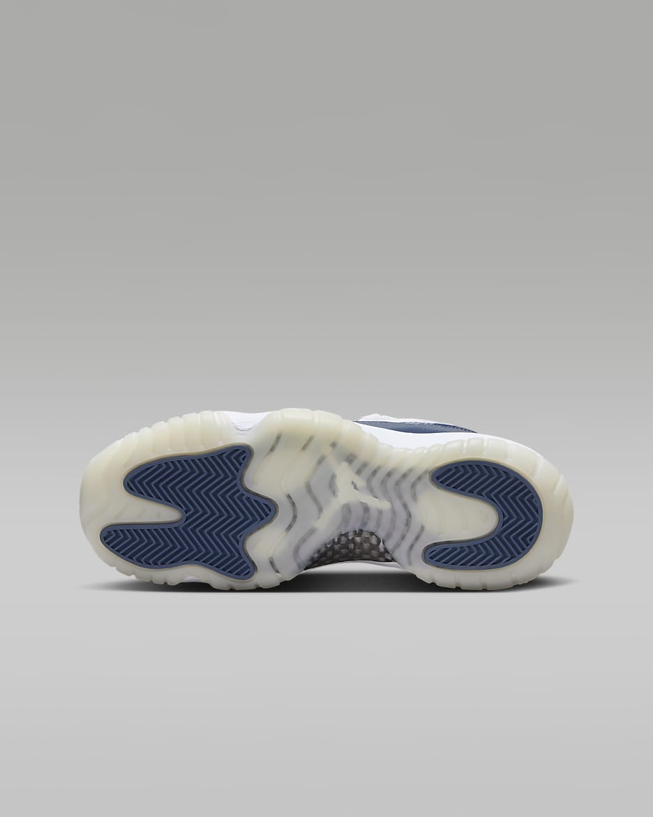 Tenis para niños grandes Air Jordan 11 Retro Low "Diffused Blue" - Blanco/Azul difuso/Gris fútbol/Azul marino medianoche