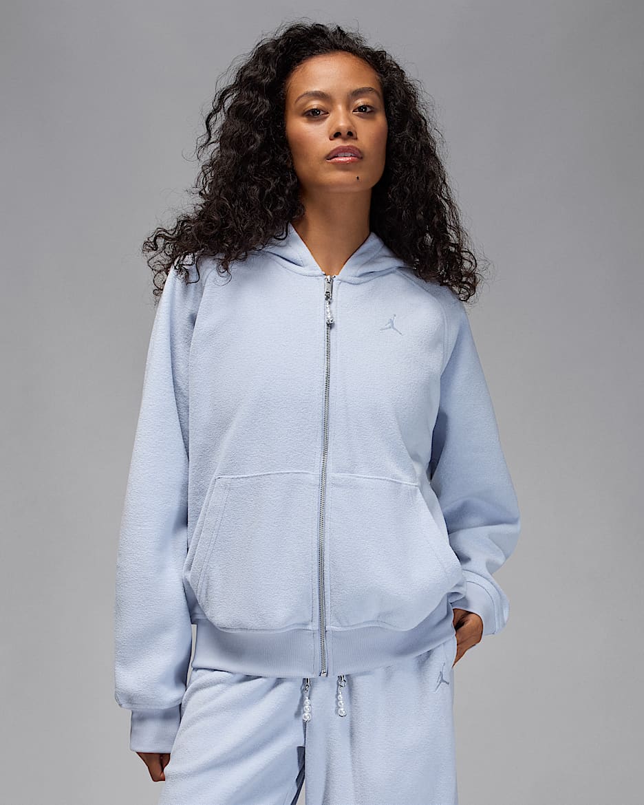 Jordan Flight Fleece Women's Full-Zip Hoodie - Ghost/Ghost