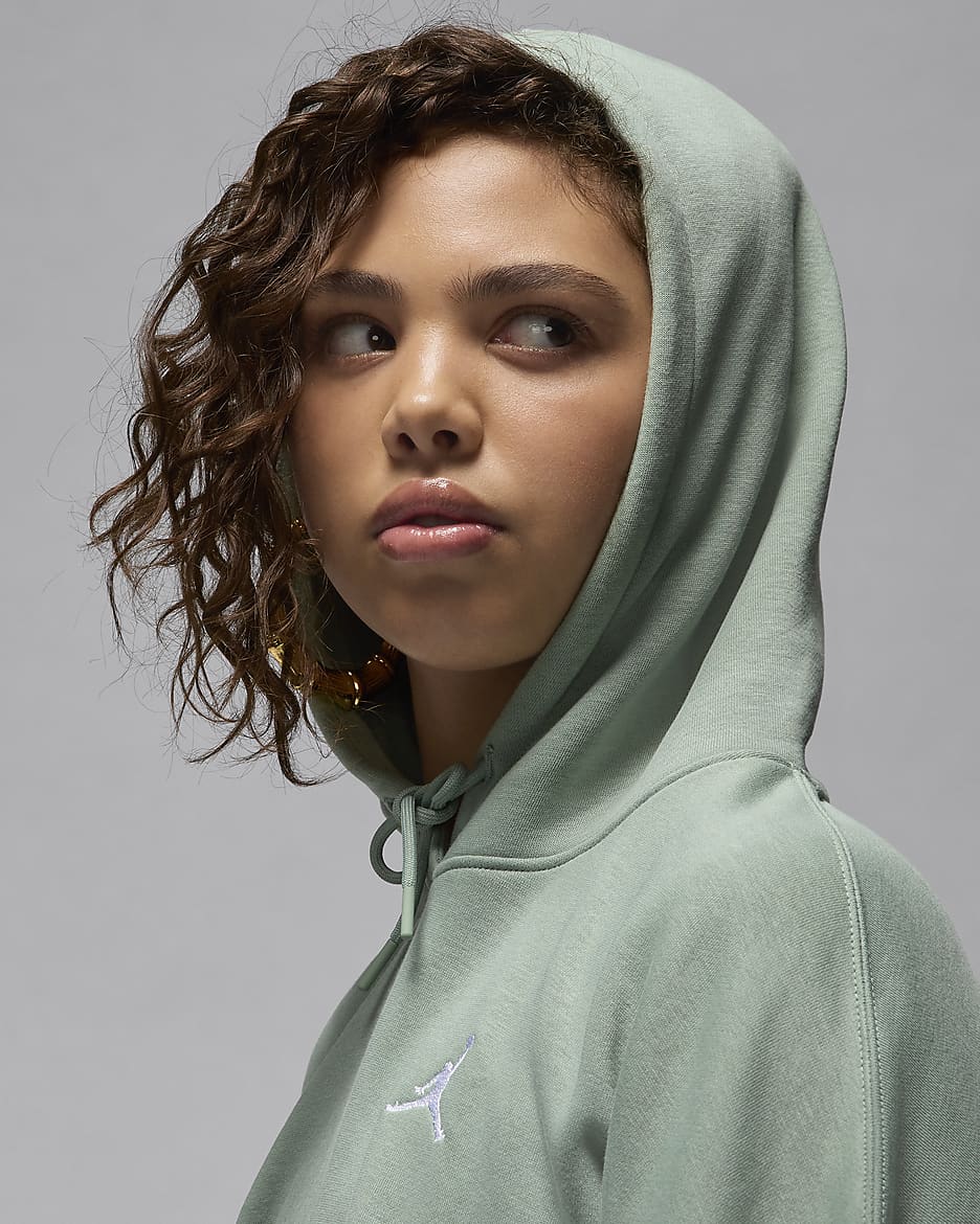 Jordan Brooklyn Fleece Women's Hoodie - Jade Smoke/White