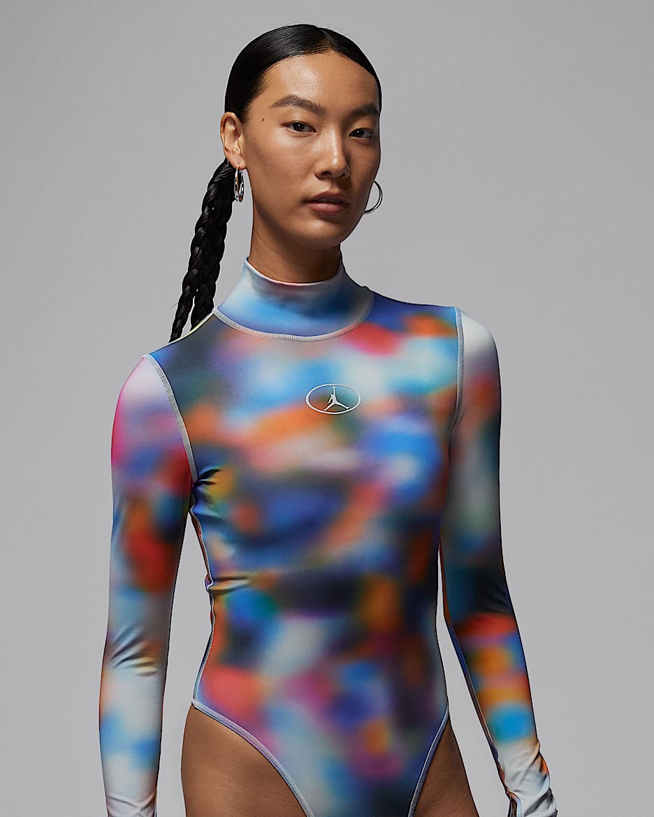 Jordan Flight Mountainside Women's Printed Long-Sleeve Bodysuit - Pure Platinum