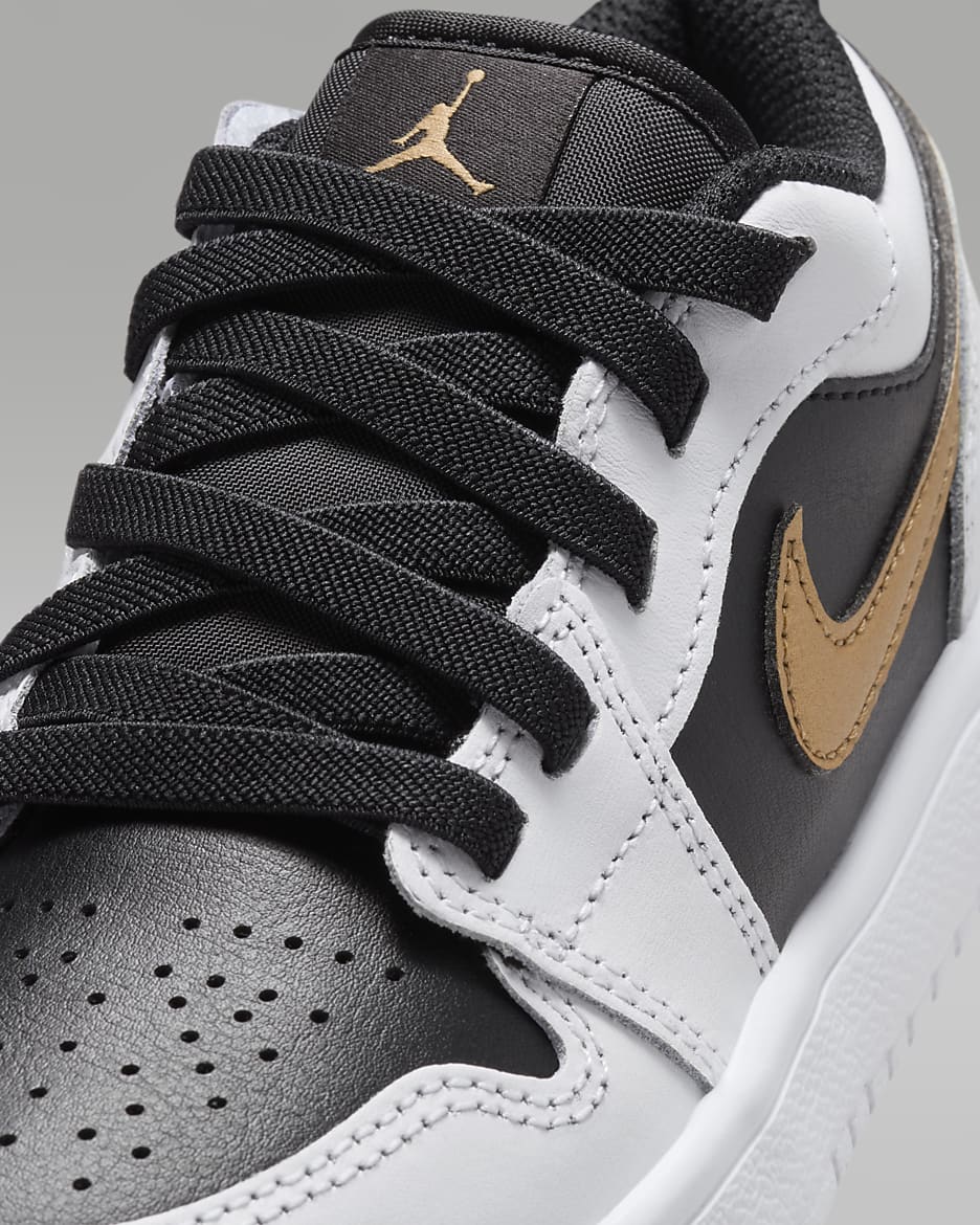 Jordan 1 Low Alt Younger Kids' Shoes - White/Black/Metallic Gold