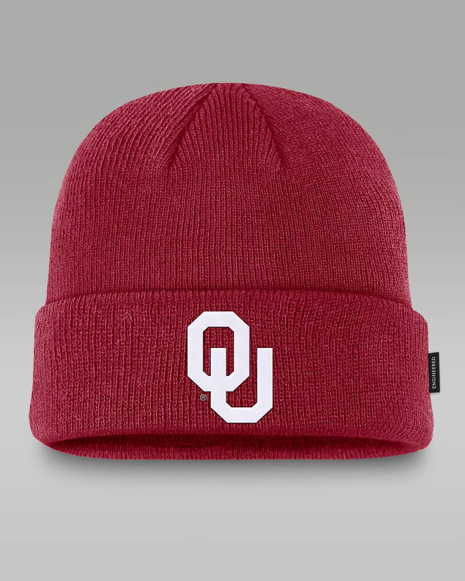 Oklahoma Sooners Sideline Terra Men's Nike College Cuffed Beanie - Team Crimson