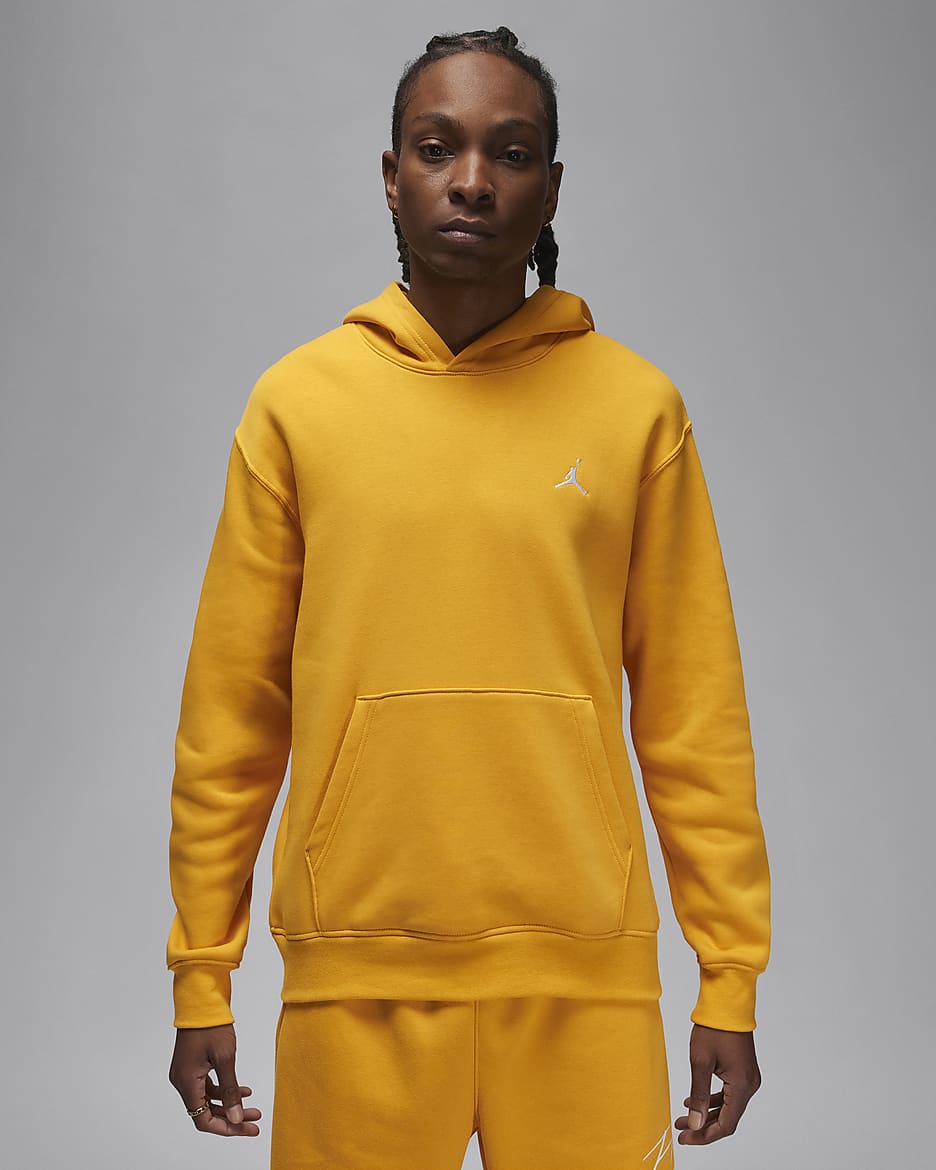 Jordan Brooklyn Fleece Men's Printed Pullover Hoodie - Yellow Ochre/White