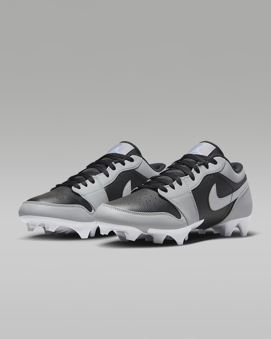 Jordan 1 Low TD Men's Football Cleat - Black/Light Smoke Grey/Black/Light Smoke Grey