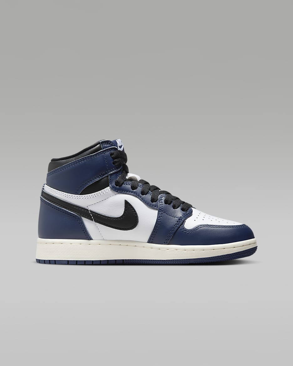 Air Jordan 1 High OG "Midnight Navy" Big Kids' Shoes - Midnight Navy/White/Sail/Black