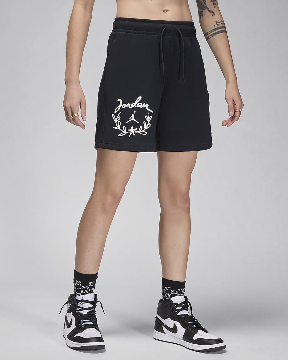 Jordan Brooklyn Fleece Women's Graphic Shorts - Black/Sail