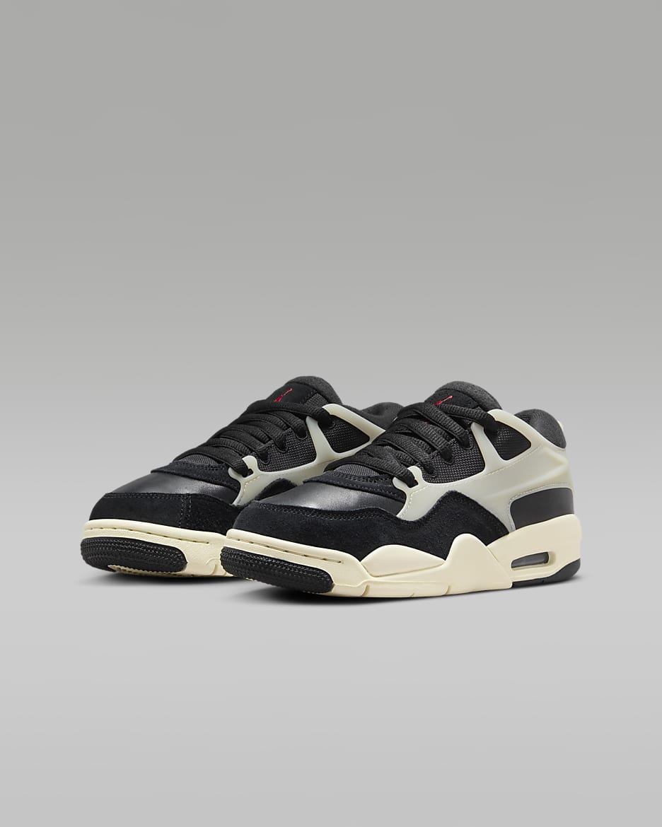 Air Jordan 4RM Older Kids' Shoes - Black/Sail/Coconut Milk/Gym Red