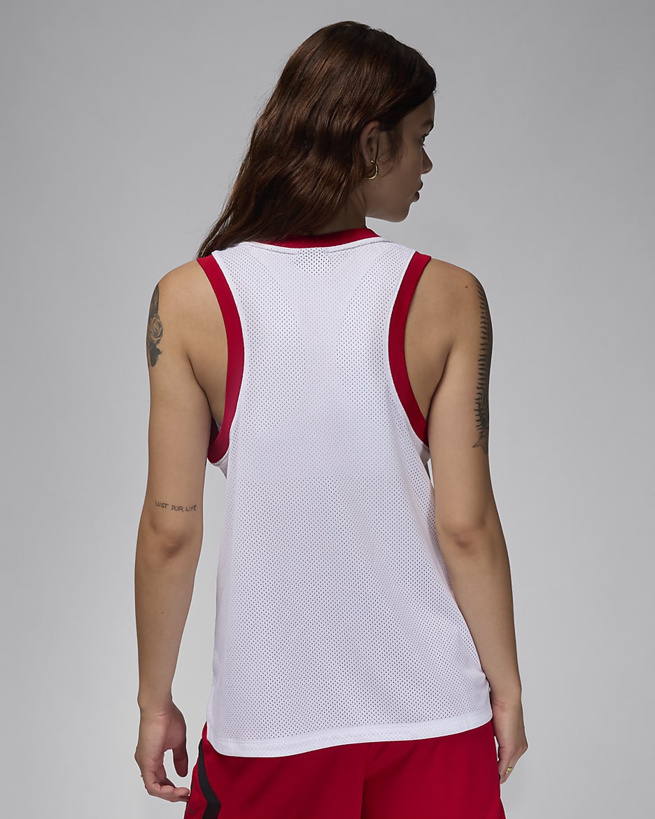 Jordan 23 Jersey-tanktop til kvinder - hvid/Gym Red/Gym Red