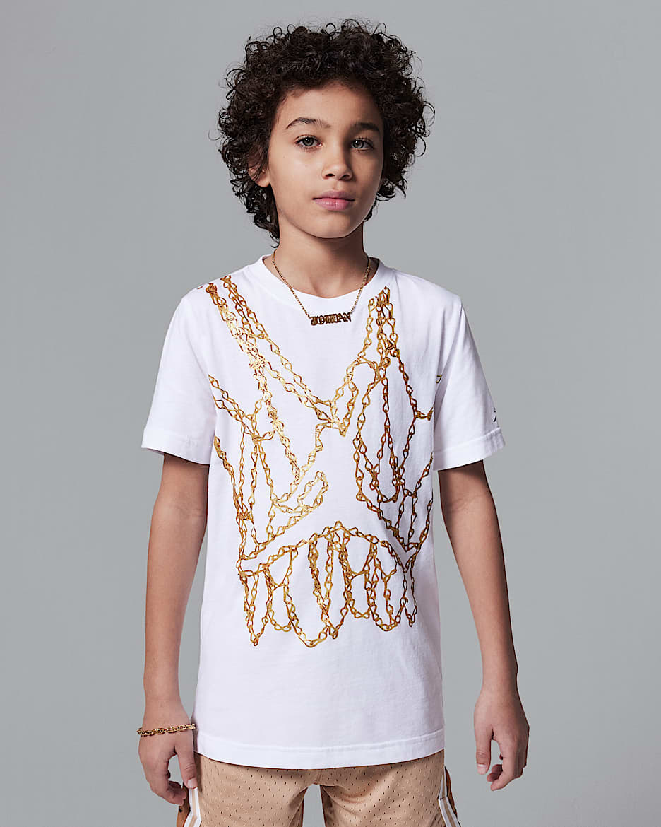 Jordan Older Kids' Jumpman Chain T-Shirt - White