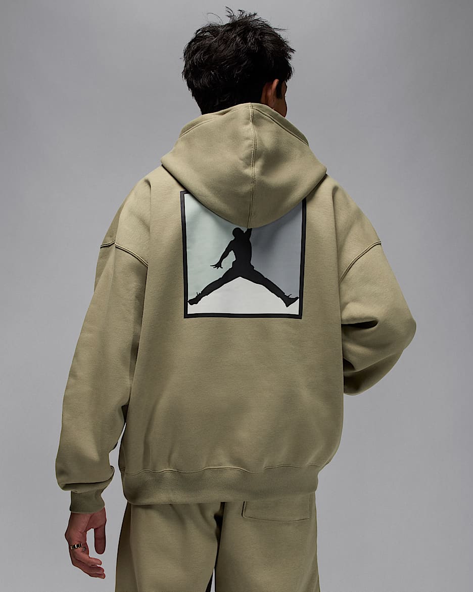 Jordan Brooklyn Fleece-Hoodie mit Grafik (Herren) - Medium Khaki/Schwarz