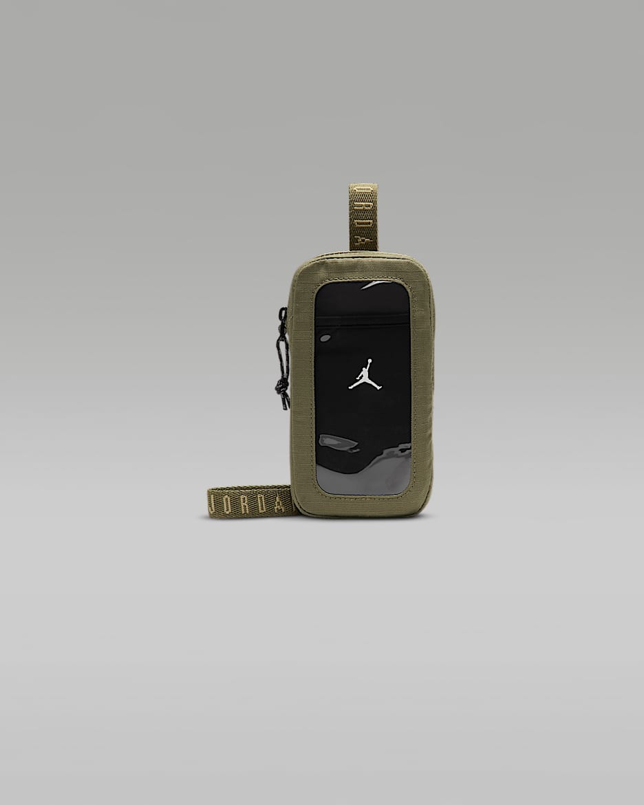 Taška přes rameno na telefon Jordan Flight - Medium Olive/Černá/Bílá