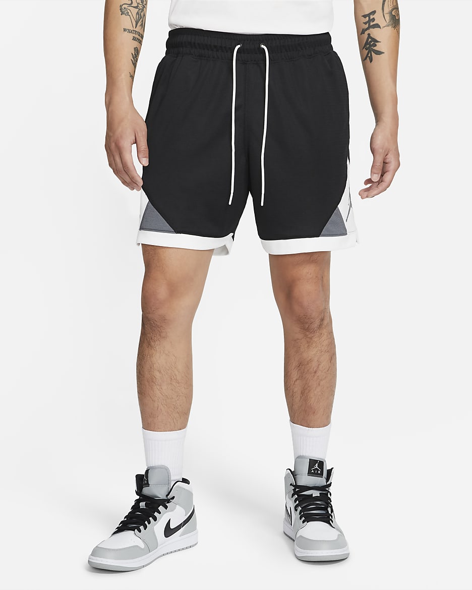 Jordan Dri-FIT Air Men's Diamond Shorts - Black/White/Iron Grey/Iron Grey