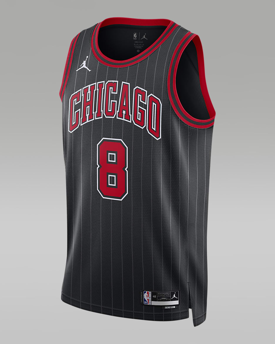 Jersey Jordan Dri-FIT de la NBA Swingman para hombre Chicago Bulls Statement Edition - Negro