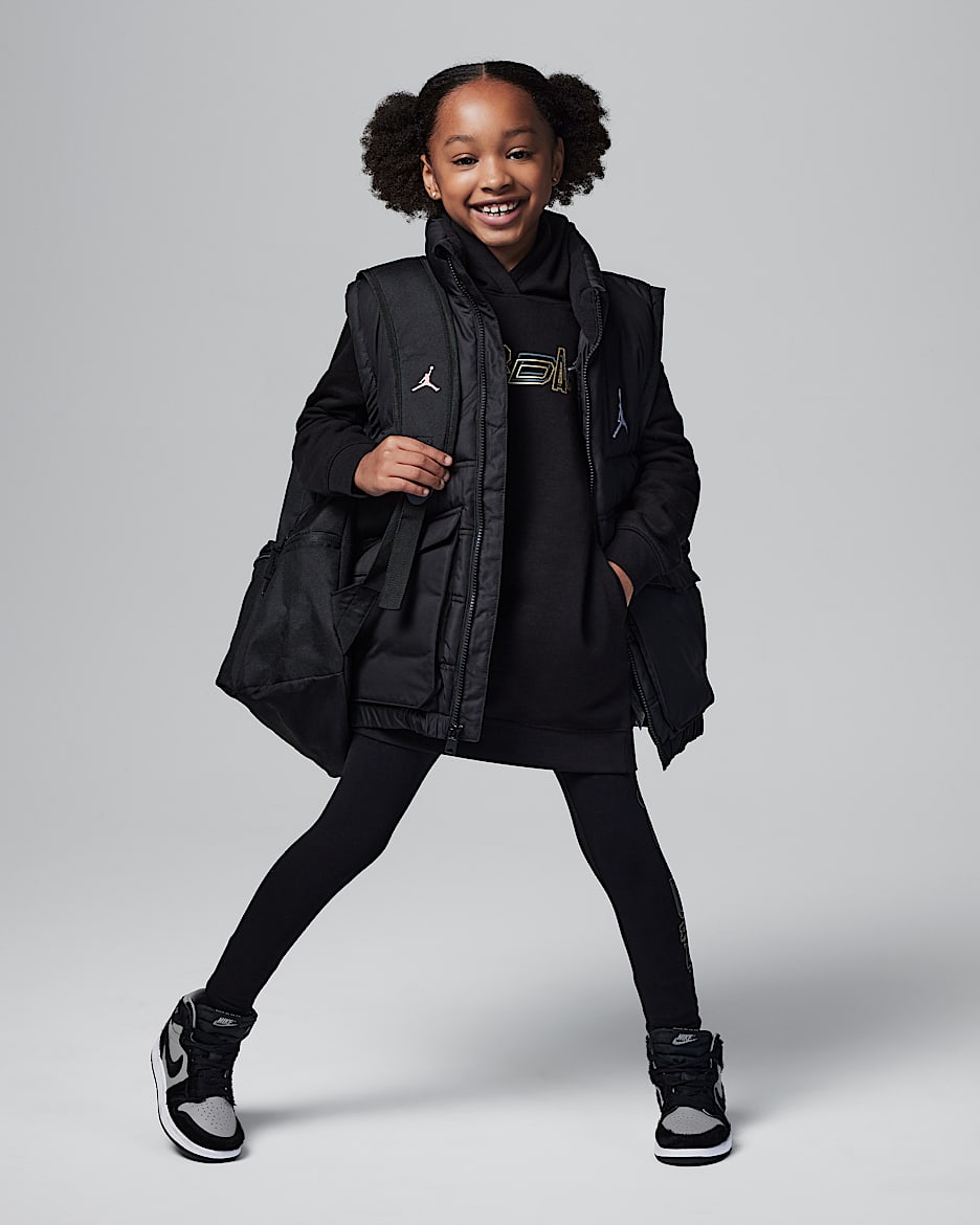 Jordan Take Flight Shine Pullover Dress Little Kids Dress Black