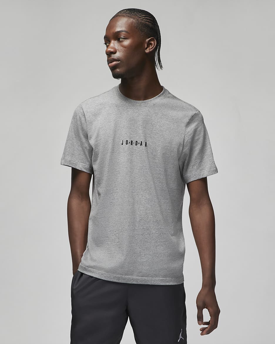 Playera para hombre Jordan Air - Carbono jaspeado/Negro/Negro
