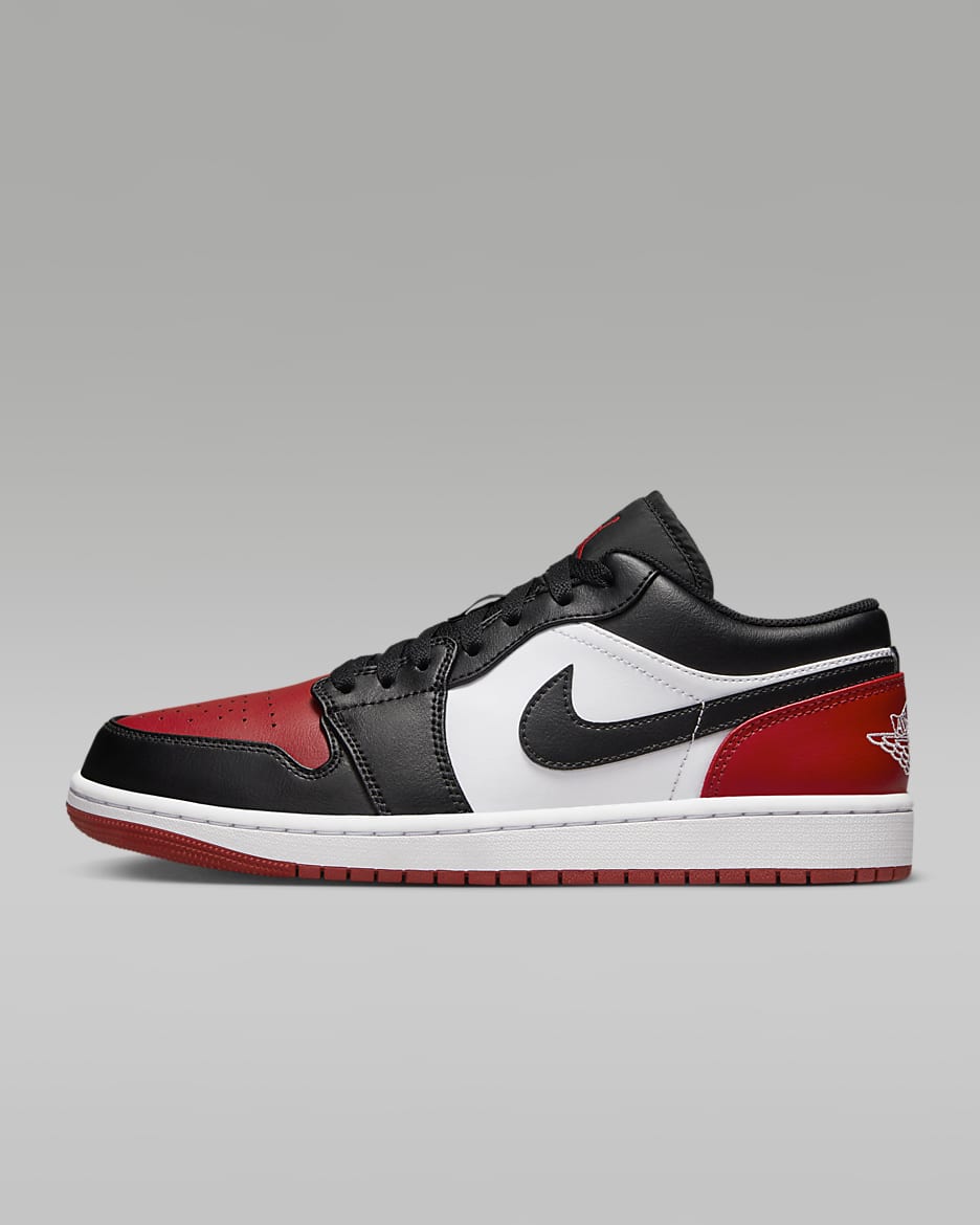 Air Jordan 1 Low Men's Shoes - White/Varsity Red/White/Black