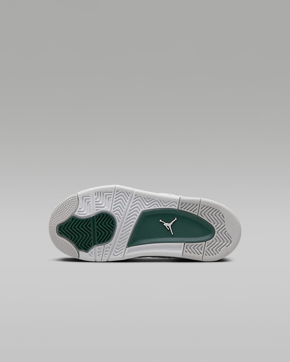 Jordan 4 Retro 'Oxidised Green' Younger Kids' Shoes - White/White/Neutral Grey/Oxidised Green