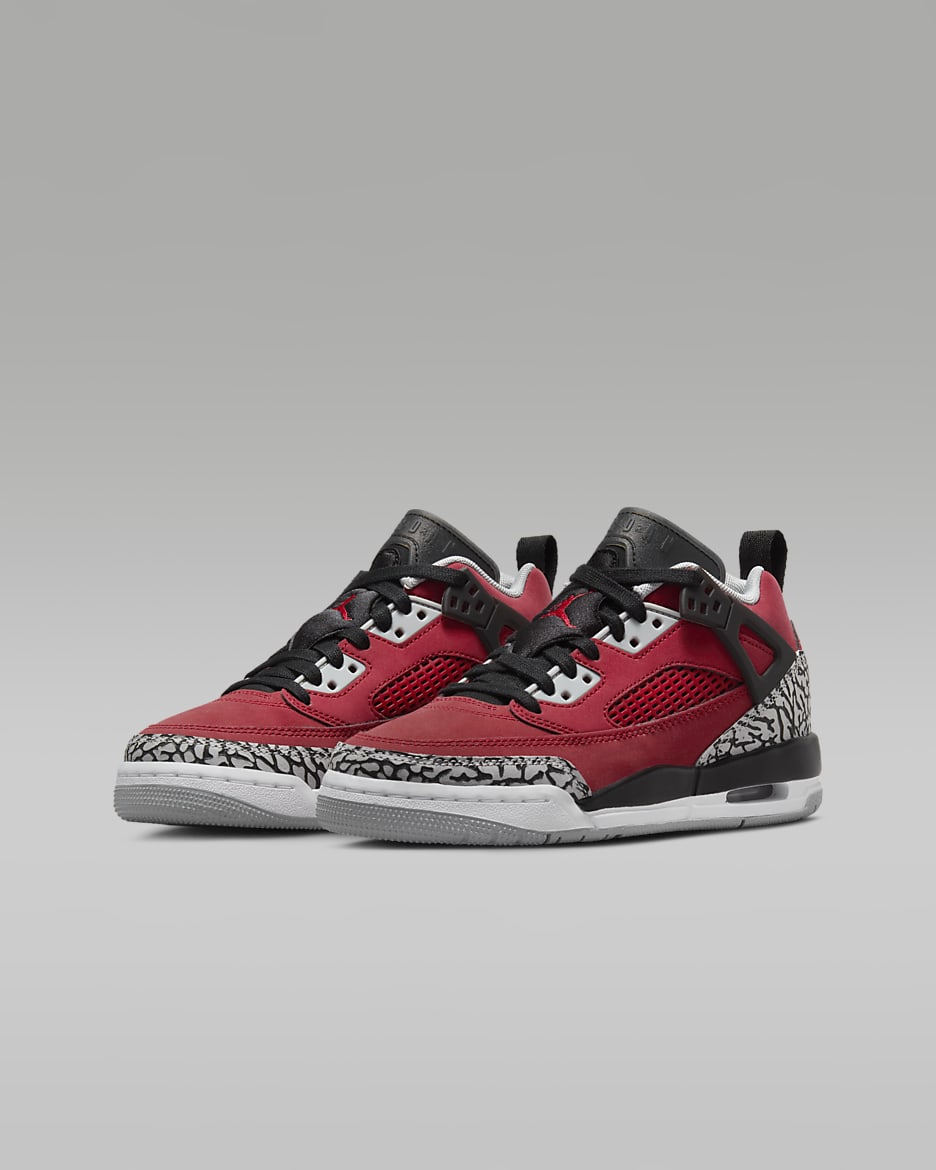 Jordan Spizike Low Older Kids' Shoes - Gym Red/Wolf Grey/Cool Grey/Black