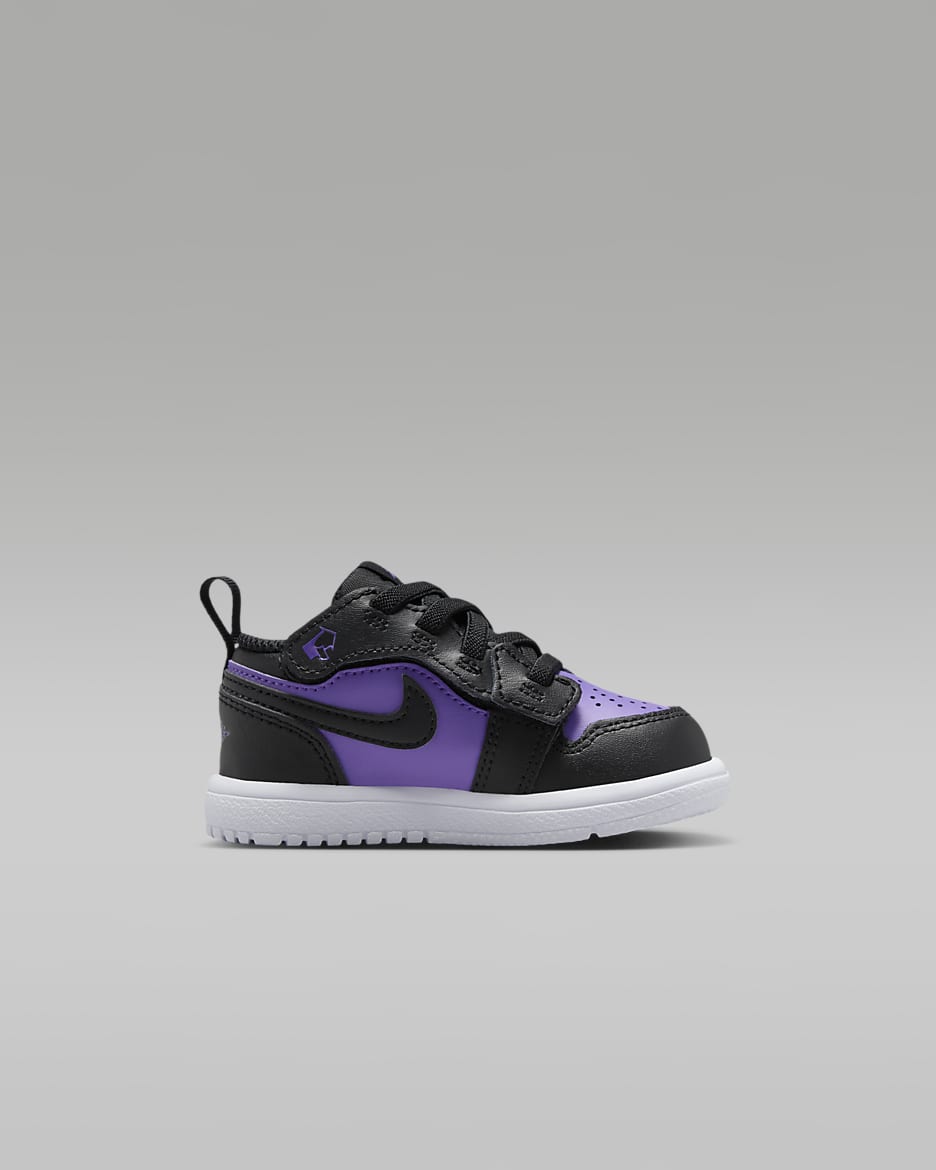 Jordan 1 Low Alt Bebek Ayakkabısı - Purple Venom/Beyaz/Siyah