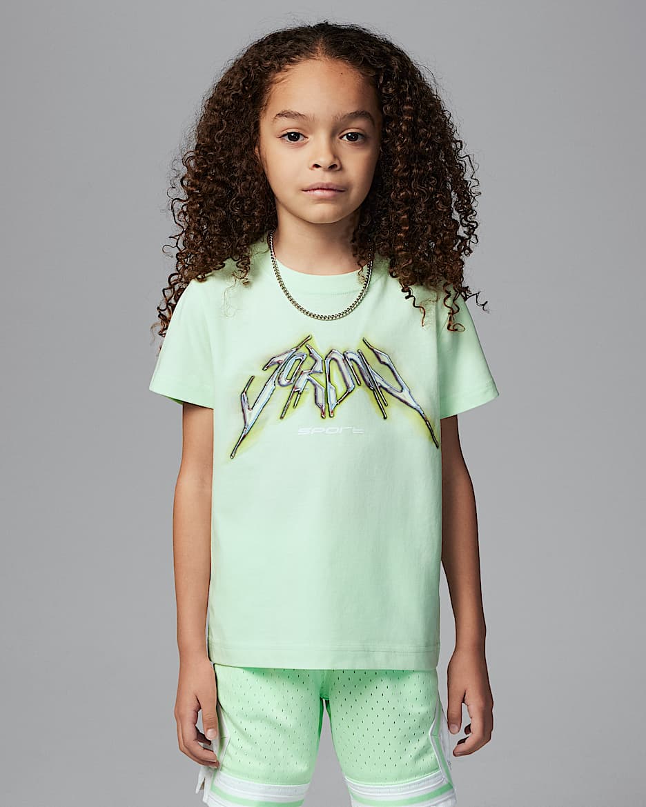 Playera con gráfico Sports para niños talla pequeña Jordan Dri-FIT - Verde vapor