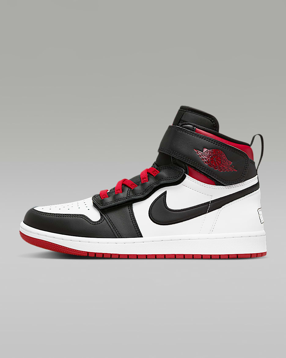 Air Jordan 1 Hi FlyEase Men's Shoes - White/Gym Red/White/Black