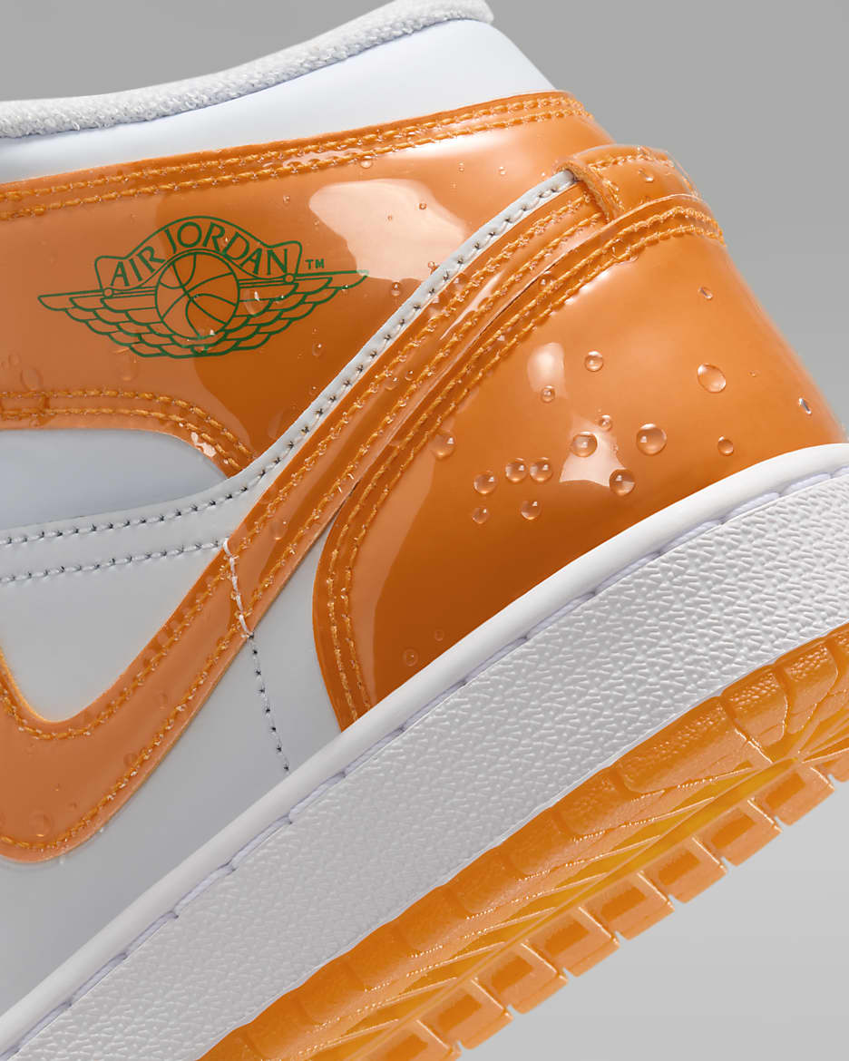 Calzado para niños grandes Air Jordan 1 Mid SE - Gris fútbol/Verde pino/Blanco/Piel de naranja