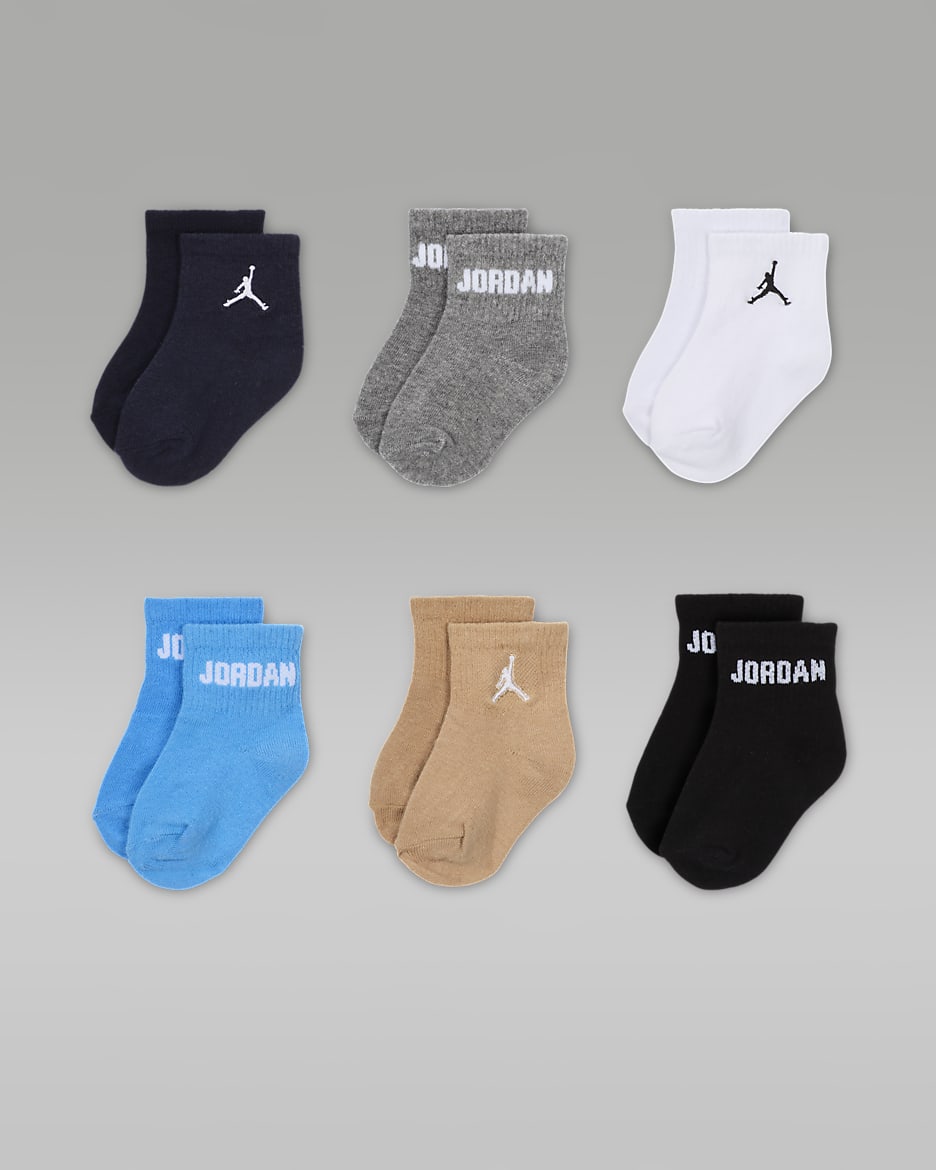 Jordan Everyday Essentials Baby /Toddler Ankle Socks (6 Pairs) - Obsidian/Obsidian