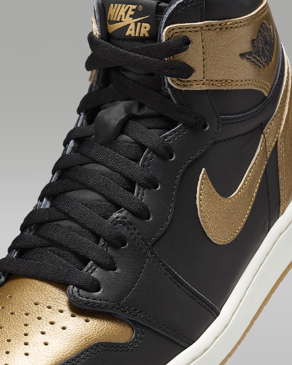 Air Jordan 1 Retro High OG "Black and Gold" Men's Shoes - Black/Sail/Metallic Gold