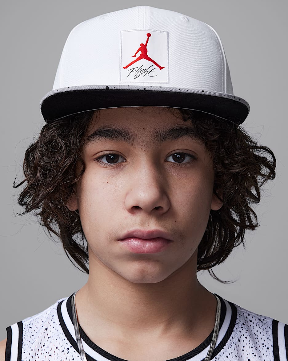 Gorra con visera plana para niños talla grande Retro 4 Jordan - Blanco