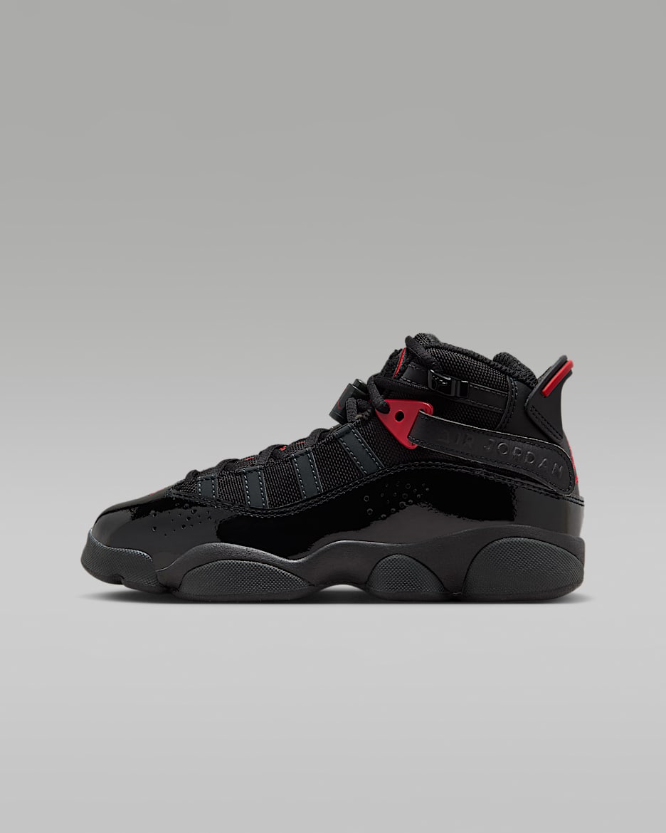 Jordan 6 Rings Big Kids' Shoes - Black/Anthracite/Fire Red