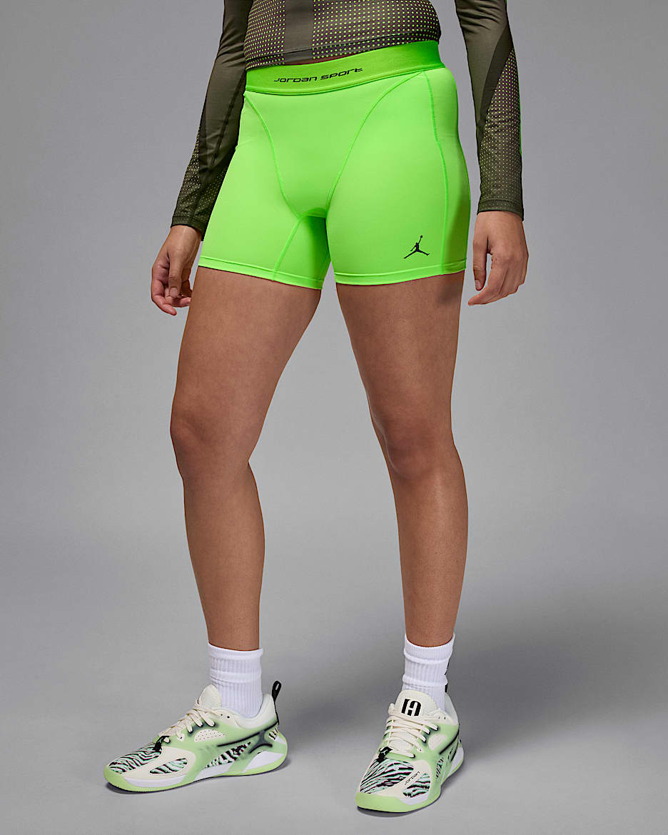 Jordan Sport Leak Protection: Periodensichere Shorts (Damen) - Electric Green