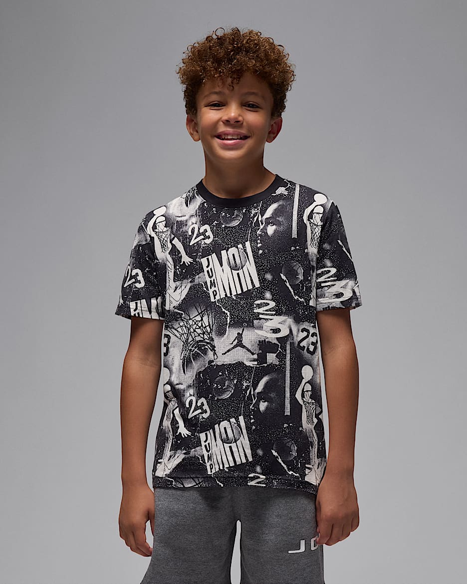 Jordan Big Kids' 23 Collage T-Shirt - Off Noir