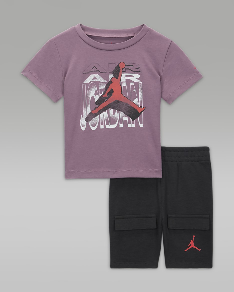 Jordan Air 3-D Baby (12-24M) 2-Piece Shorts Set - Off Noir