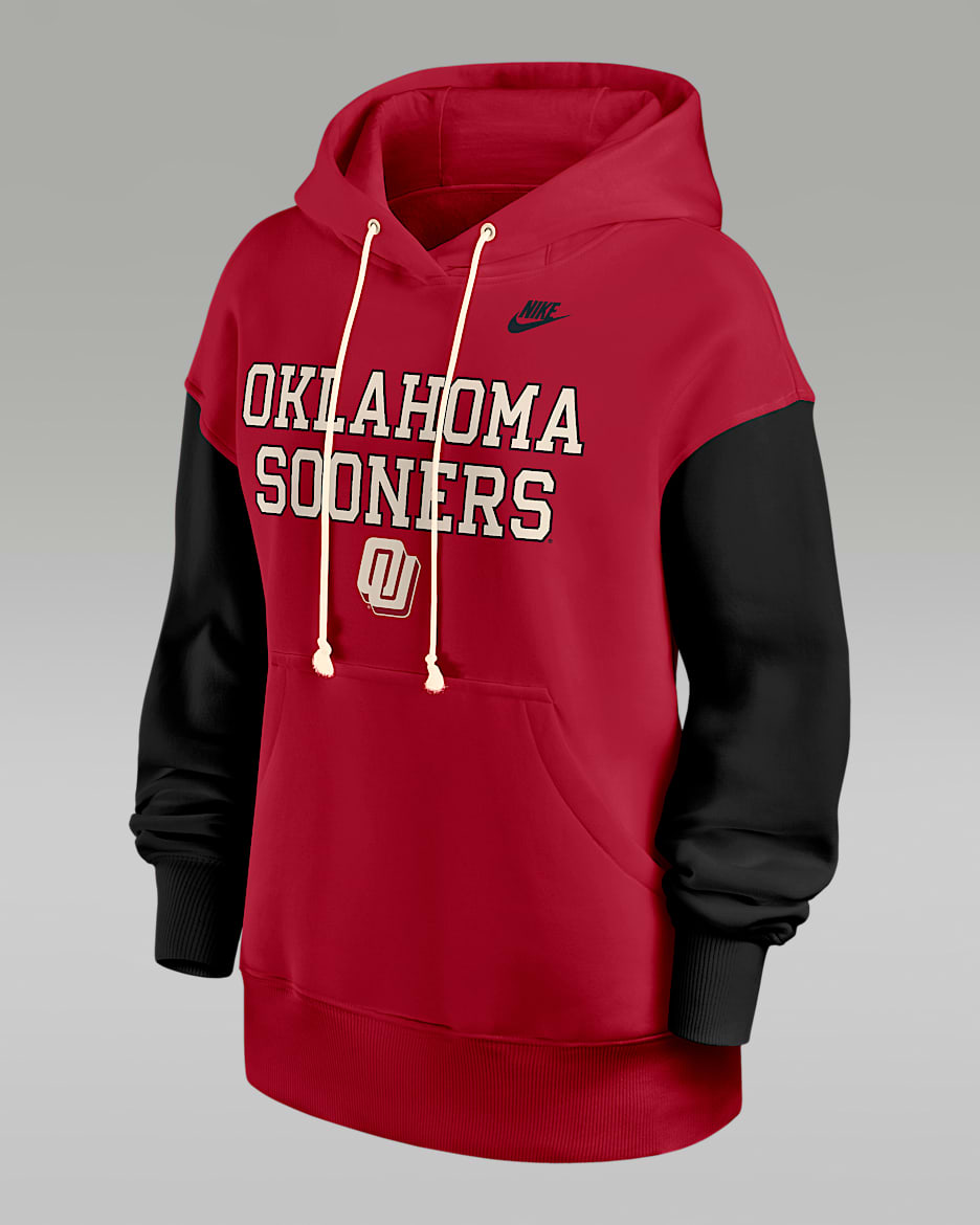 Sudadera con gorro sin cierre universitaria Nike para mujer Oklahoma Legacy Phoenix - Carmesí